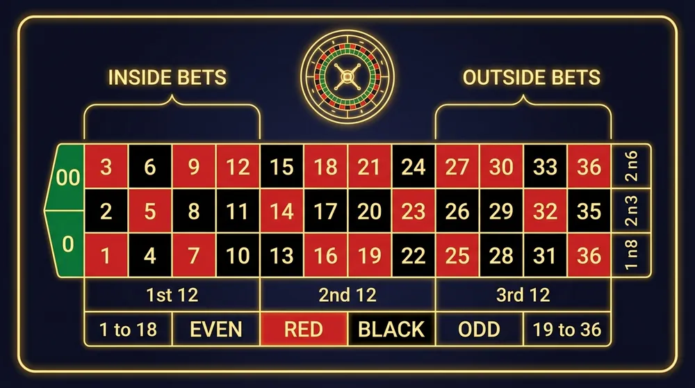 ประเภทเดิมพันรูเล็ต